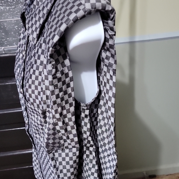 NWT DAVI & DANI Black And Grey Checkered Shirt And Pants Set Woman Size S, M, L - Picture 4 of 16